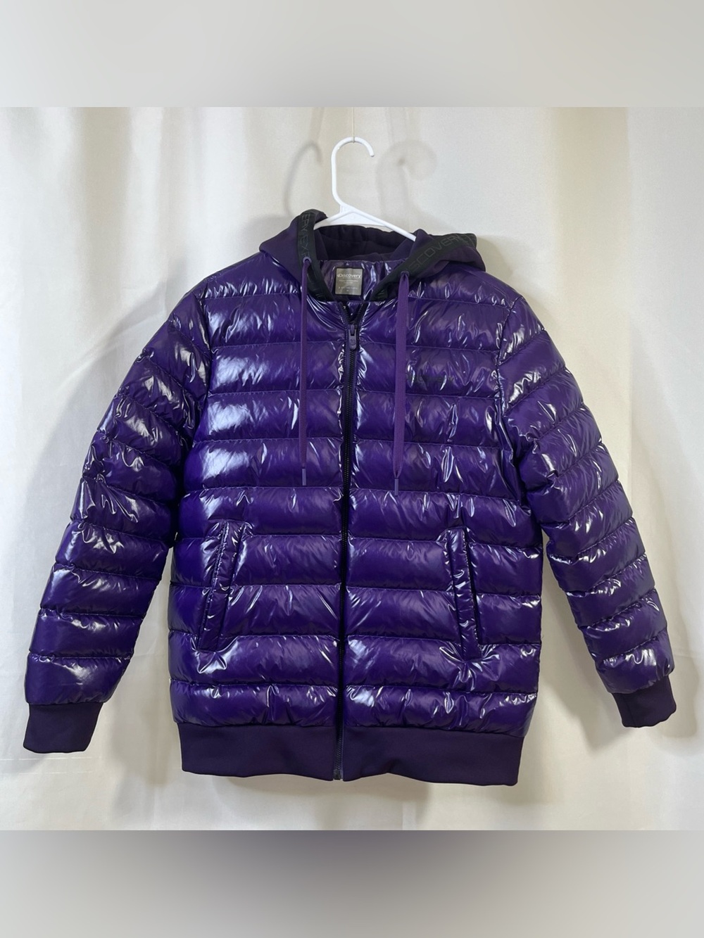 Discovery Expedition Womens Lighweight Purple Puffer hoodie Jacket Medium NWOT